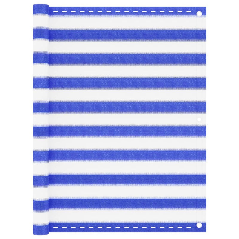 Load image into Gallery viewer, Vidaxl balkonscherm 120x400 cm hdpe blauw en wit
