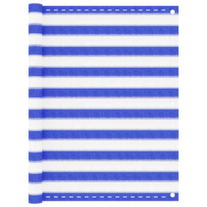 Vidaxl balkonscherm 120x500 cm hdpe blauw en wit
