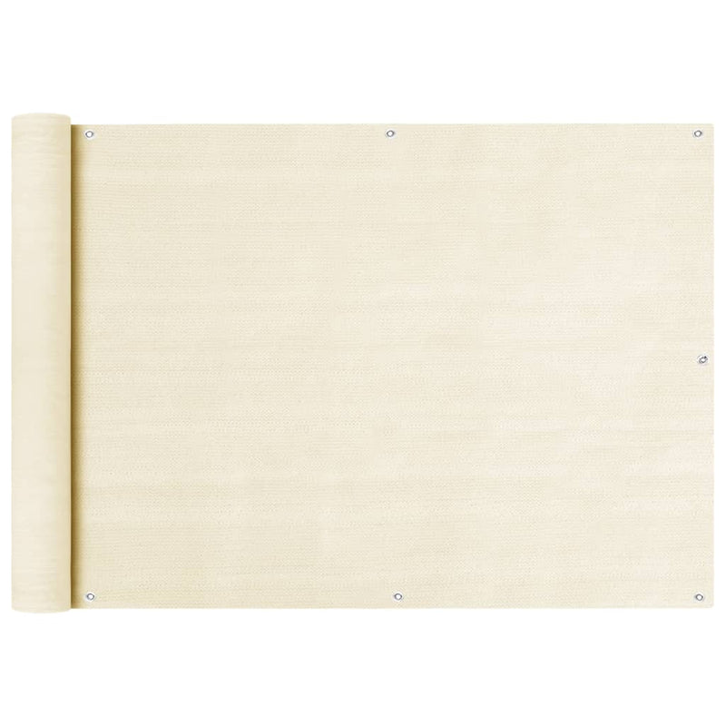 Load image into Gallery viewer, Vidaxl balkonscherm 75x500 cm hdpe crèmekleurig
