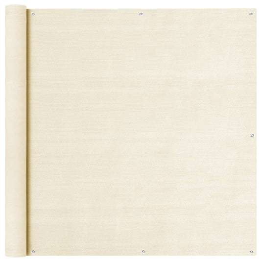 VidaXL Balkonscherm 120x300 cm HDPE crèmekleurig