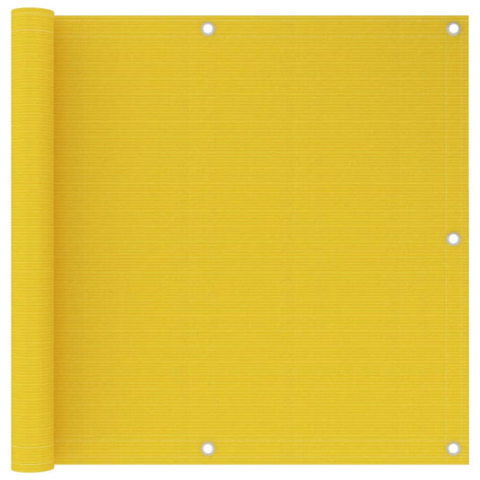 Vidaxl balkonscherm 90x600 cm hdpe geel