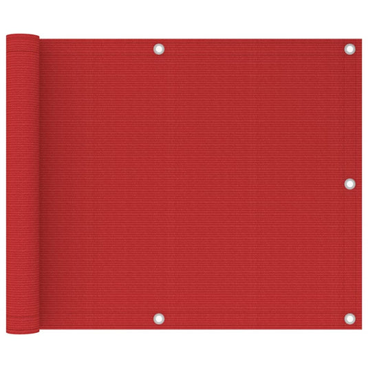 Vidaxl balkonscherm 75x300 cm hdpe rood