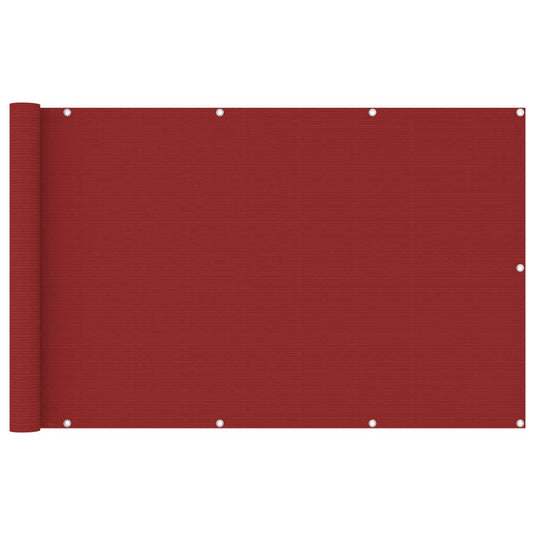 Vidaxl balkonscherm 120x600 cm hdpe rood