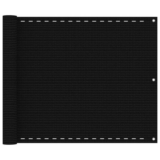 Vidaxl balkonscherm 75x400 cm hdpe zwart