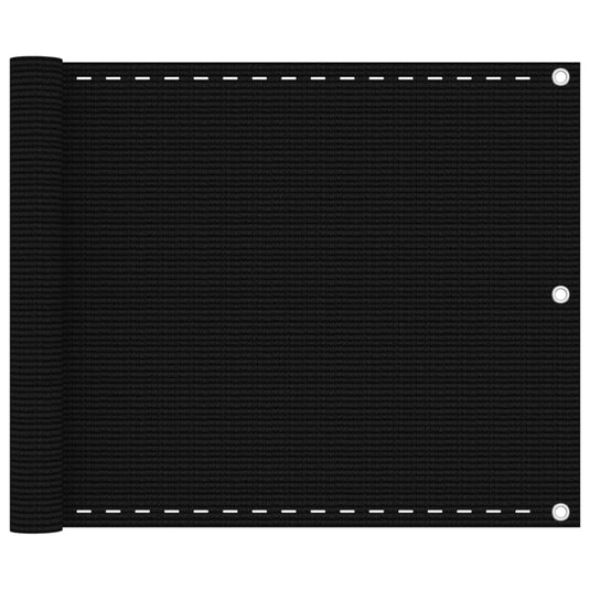 Vidaxl balkonscherm 75x500 cm hdpe zwart