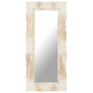 Vidaxl spiegel 110x50 cm massief mangohout wit