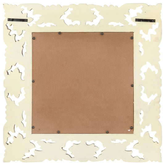 Vidaxl spiegel handgesneden 50x50 cm massief mangohout wit
