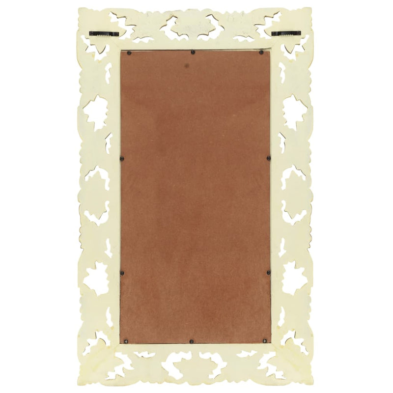 Load image into Gallery viewer, Vidaxl spiegel handgesneden 80x50 cm massief mangohout wit

