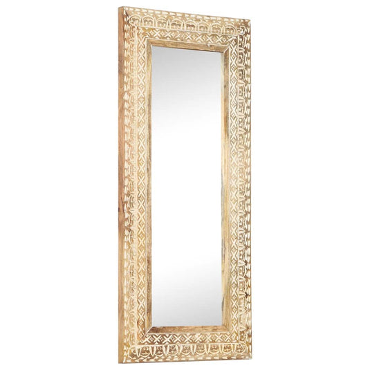 Vidaxl spiegel handgesneden 110x50x2,6 cm massief mangohout