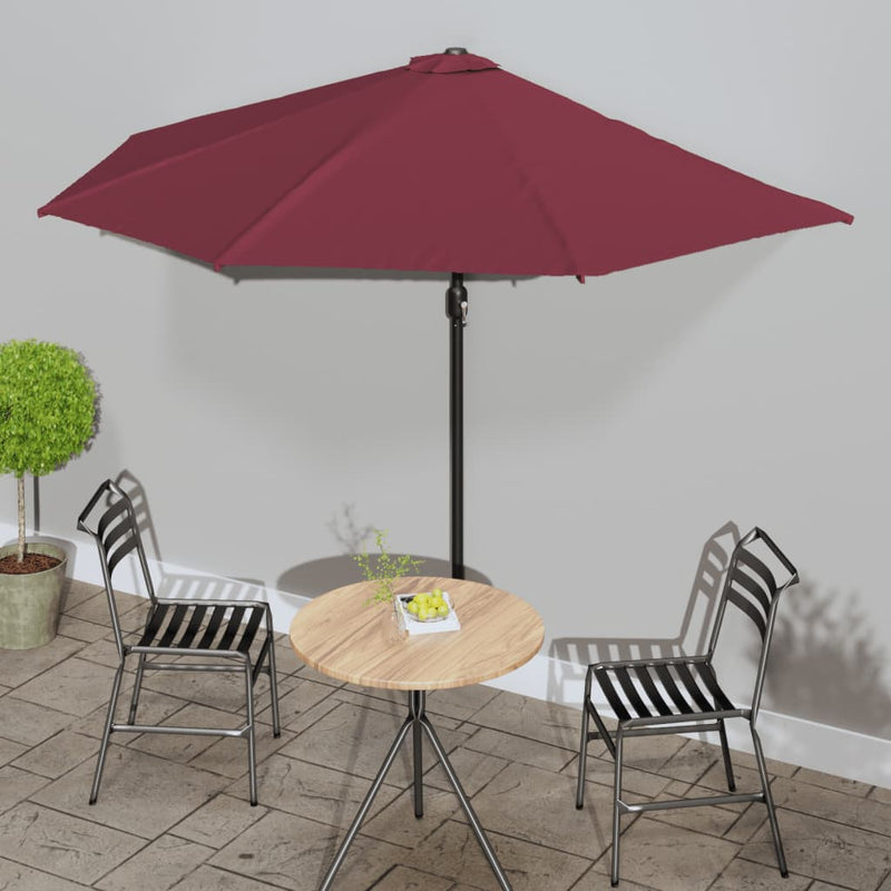 Load image into Gallery viewer, Vidaxl balkonparasol half aluminium paal 300x155x223 cm bordeauxrood
