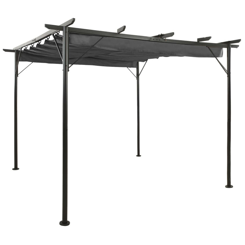 Load image into Gallery viewer, VidaXL Pergola met uittrekbaar dak 180 g m² 3x3 m staal antracietkleur
