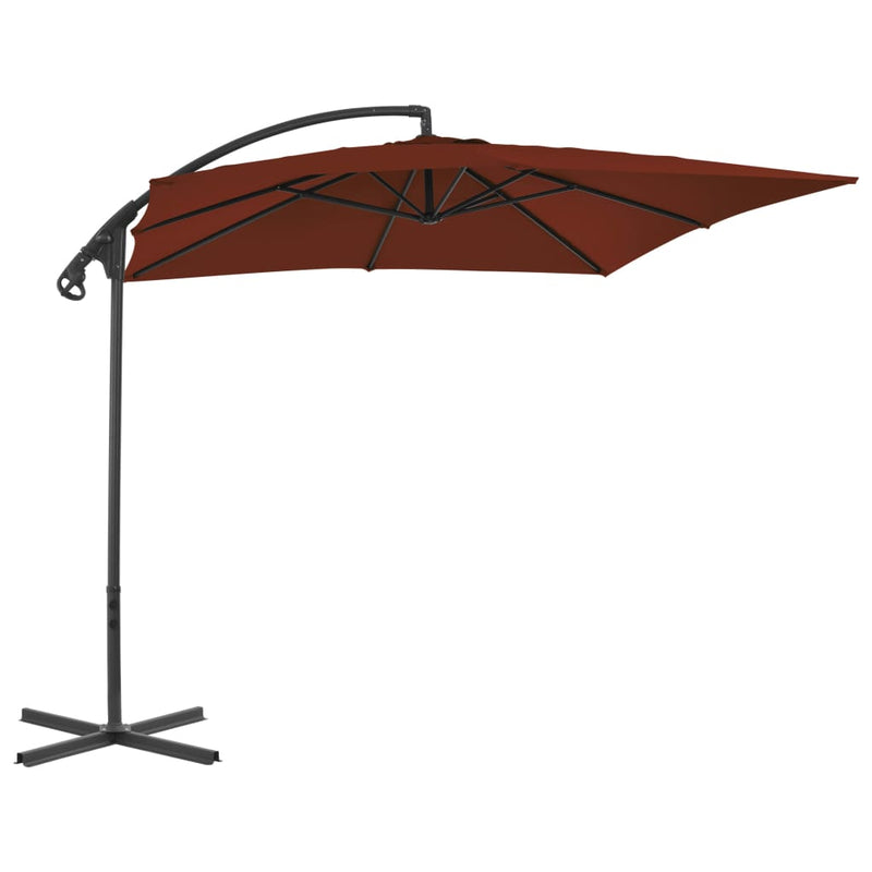 Load image into Gallery viewer, Vidaxl zweefparasol met stalen paal 250x250 cm terracottakleurig
