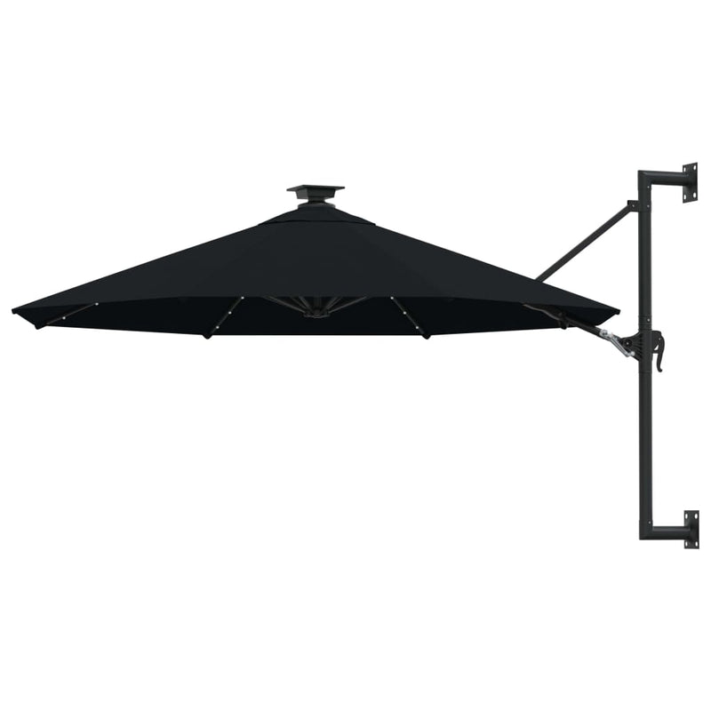 Load image into Gallery viewer, Vidaxl wandparasol met led's 300 cm zwart
