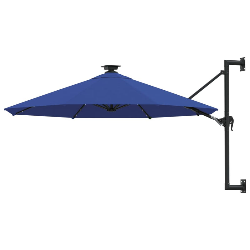 Load image into Gallery viewer, Vidaxl wandparasol met led's 300 cm blauw
