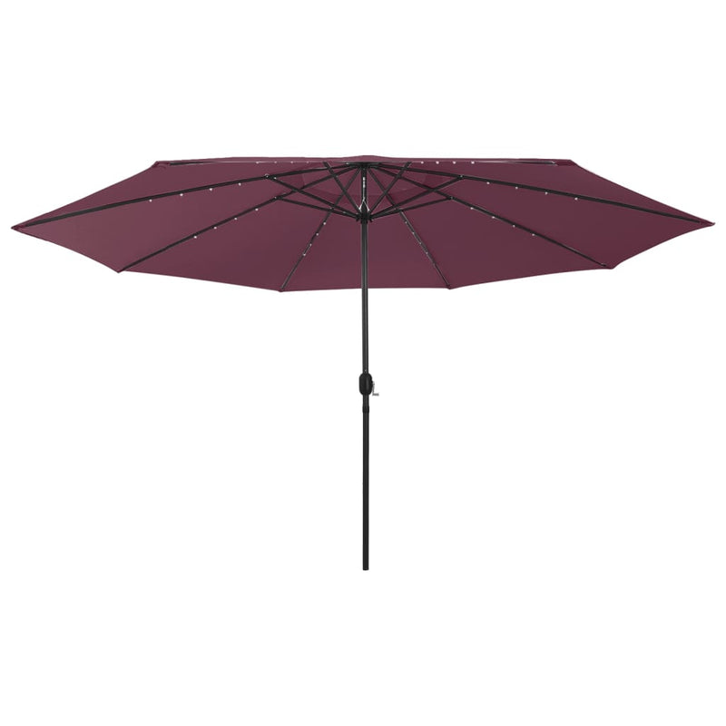 Load image into Gallery viewer, VidaXL Parasol met LED-verlichting en metalen paal 400 cm bordeauxrood
