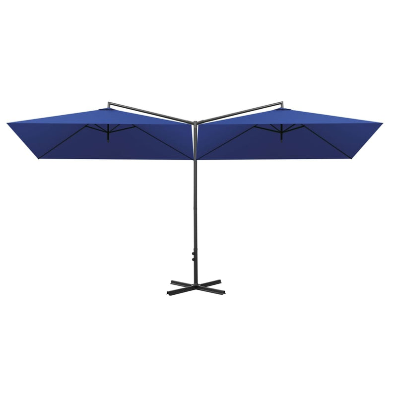 Load image into Gallery viewer, Vidaxl parasol dubbel met stalen paal 600x300 cm azuurblauw
