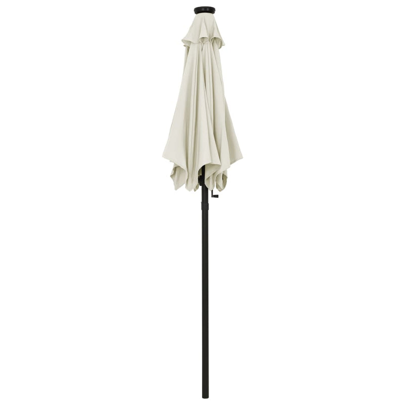 Load image into Gallery viewer, Vidaxl parasol met led-verlichting 200x211 cm aluminium zandkleurig
