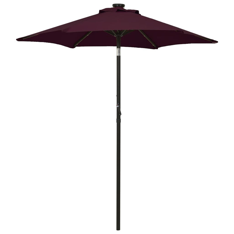 Load image into Gallery viewer, VidaXL Parasol met LED-verlichting 200x211 cm aluminium bordeauxrood
