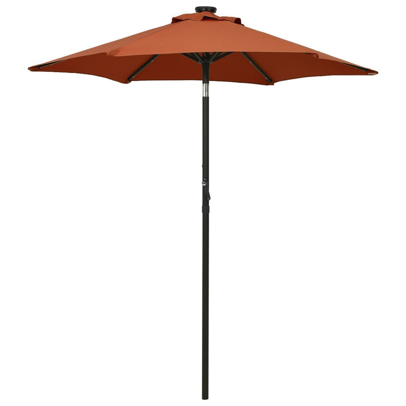 Load image into Gallery viewer, Vidaxl parasol met led-verlichting 200x211 cm aluminium terracotta
