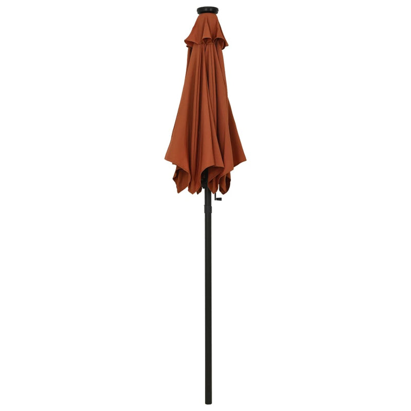 Load image into Gallery viewer, Vidaxl parasol met led-verlichting 200x211 cm aluminium terracotta
