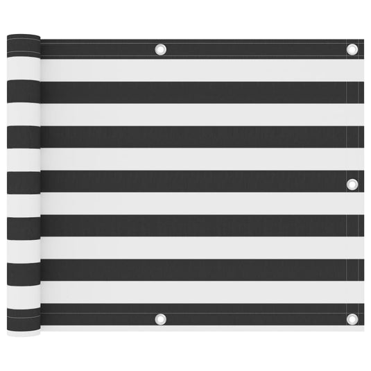 Vidaxl balkonscherm 75x600 cm oxford stof antraciet en wit