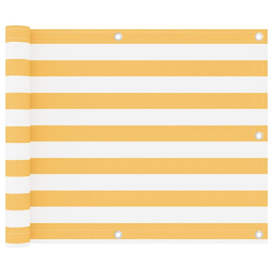 VidaXL Balkonscherm 75x500 cm oxford stof wit en geel