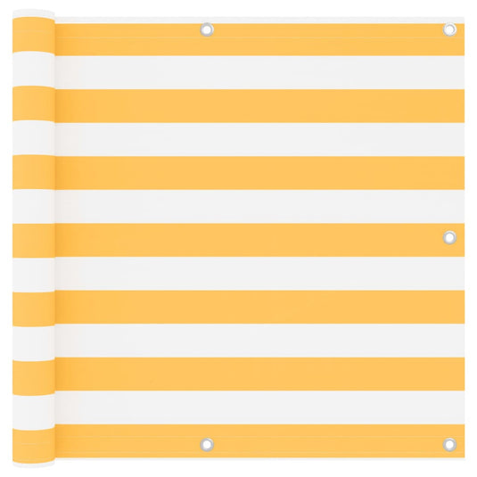 VidaXL Balkonscherm 90x600 cm oxford stof wit en geel