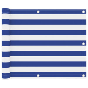 Vidaxl balkonscherm 75x300 cm oxford stof wit en blauw