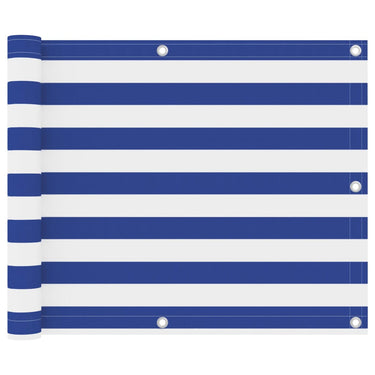 Vidaxl balkonscherm 75x600 cm oxford stof wit en blauw