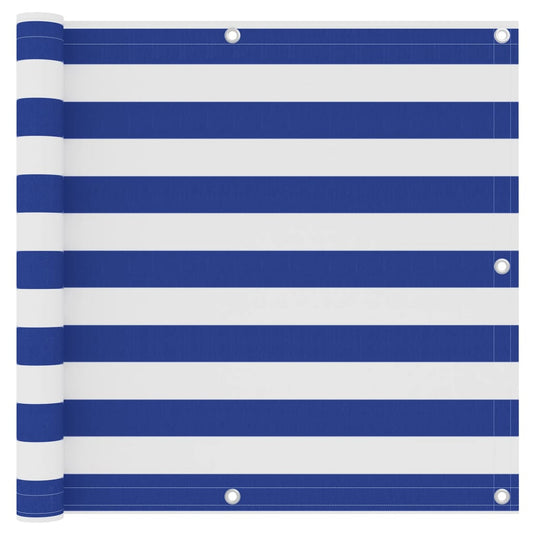 Vidaxl balkonscherm 90x300 cm oxford stof wit en blauw