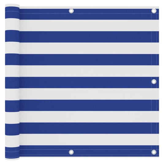 Vidaxl balkonscherm 90x400 cm oxford stof wit en blauw