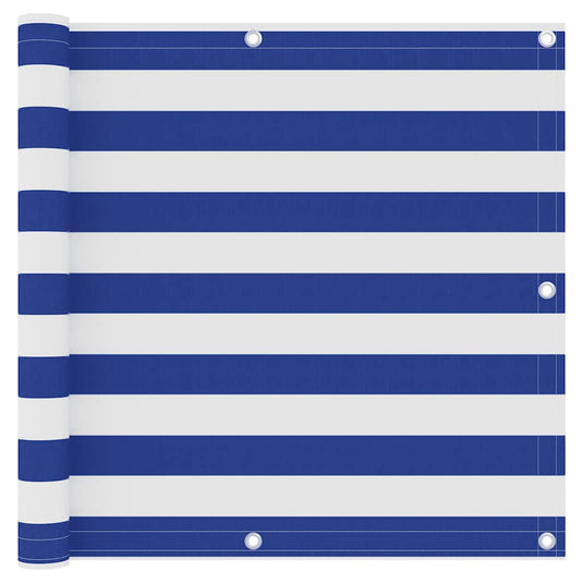 Vidaxl balkonscherm 90x500 cm oxford stof wit en blauw