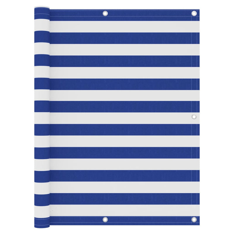 Load image into Gallery viewer, Vidaxl balkonscherm 120x500 cm oxford stof wit en blauw
