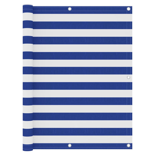 Vidaxl balkonscherm 120x500 cm oxford stof wit en blauw