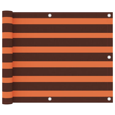 Vidaxl balkonscherm 75x500 cm oxford stof oranje en bruin