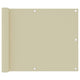 Vidaxl balkonscherm 75x500 cm oxford stof crème