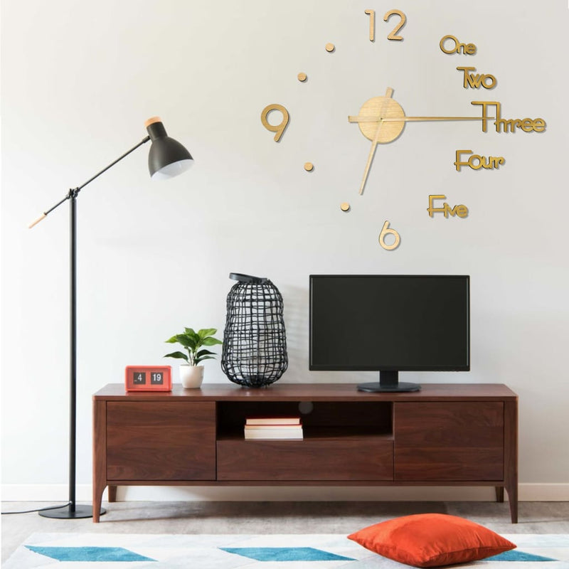 Load image into Gallery viewer, Vidaxl 3d-wandklok modern xxl 100 cm goudkleurig
