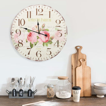 Vidaxl wandklok vintage stijl 60 cm bloemen