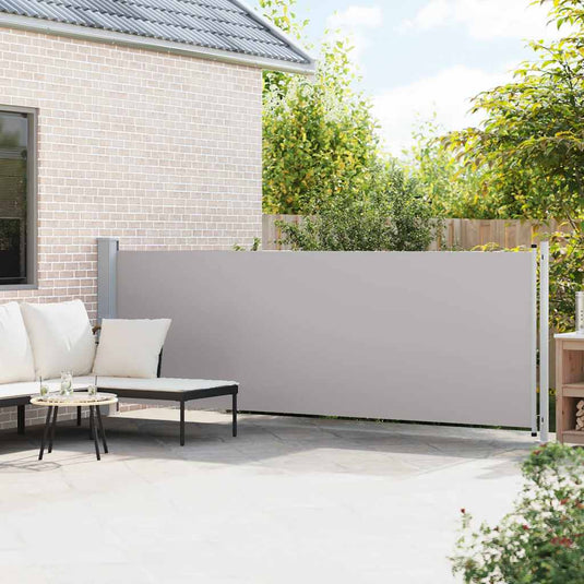 Vidaxl tuinscherm uittrekbaar 140x600 cm grijs