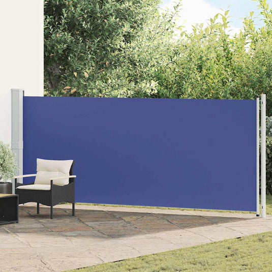 Vidaxl tuinscherm uittrekbaar 600x160 cm blauw