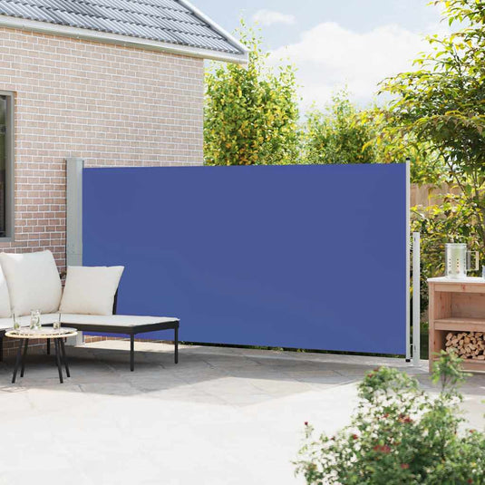 Vidaxl tuinscherm uittrekbaar 180x500 cm blauw