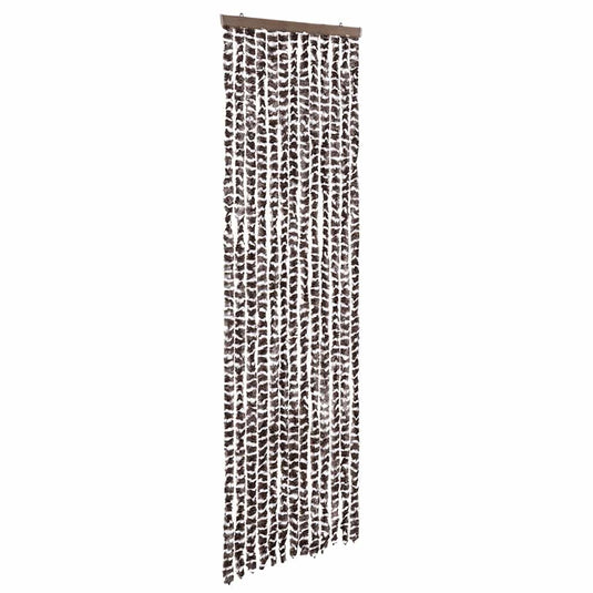 Vidaxl vliegengordijn 56x185 cm chenille bruin en wit