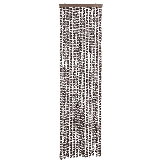 Vidaxl vliegengordijn 56x185 cm chenille bruin en wit