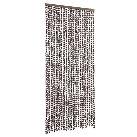 Vidaxl vliegengordijn 90x220 cm chenille bruin en wit