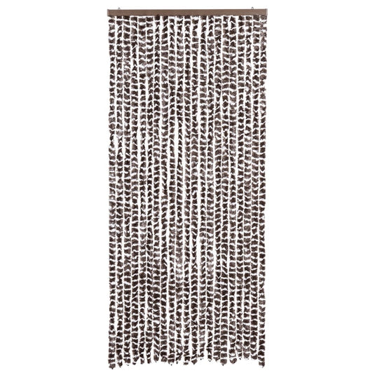 Vidaxl vliegengordijn 90x220 cm chenille bruin en wit
