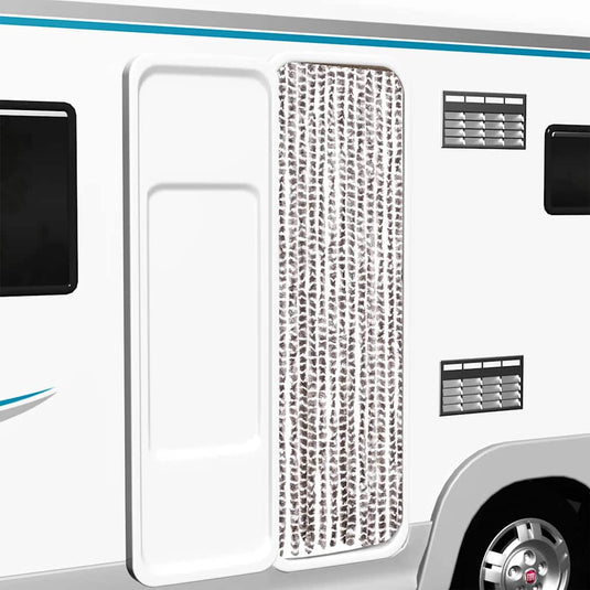 Vidaxl vliegengordijn 56x185 cm chenille taupe en wit