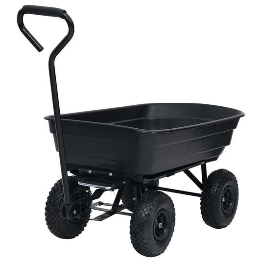 Vidaxl tuinkiepwagen 300 kg 75 l zwart