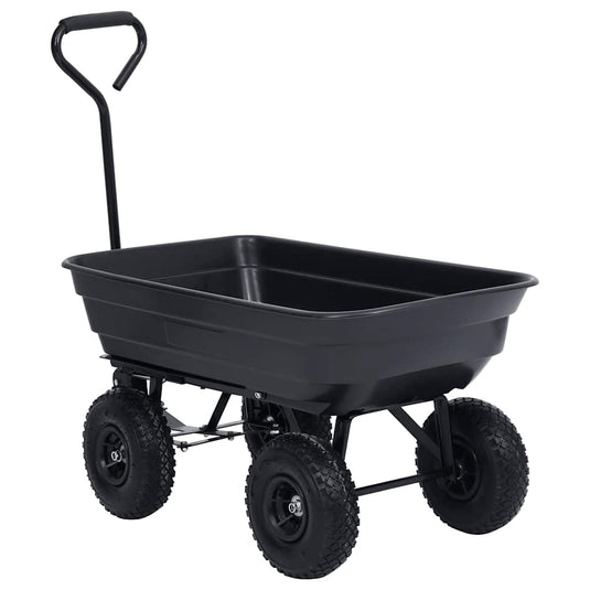 Vidaxl tuinkiepwagen 300 kg 75 l zwart