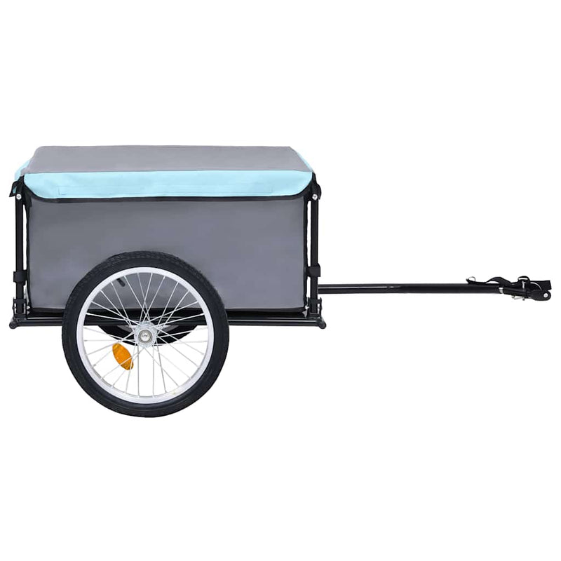 Afbeelding laden in galerijviewer, Vidaxl fietstrailer 65 kg zwart en blauw

