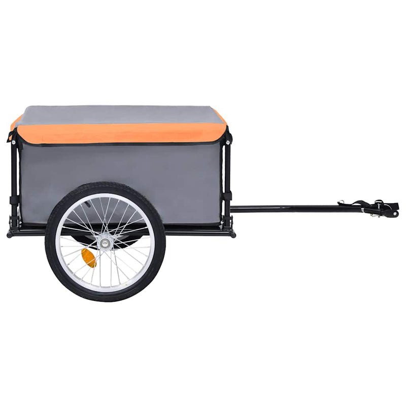 Load image into Gallery viewer, VidaXL Fietstrailer 65 kg grijs en oranje

